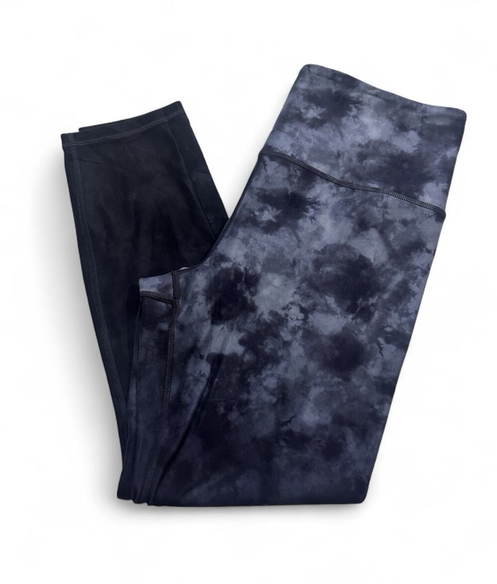 Athleta Women Elation Printed 7/8 Tight Gray Black Dye Size L